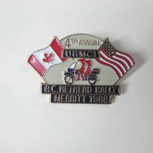 4th Annual URMCI B.C. Retread Rally Merritt 1988 Motorcycle Pin